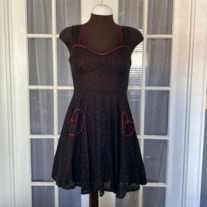 Living Dead Souls Gothic Cutout Back Heart Dress Rockabilly Valentine’s Day